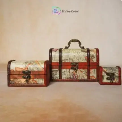 Travel Map Boxes Set of 3