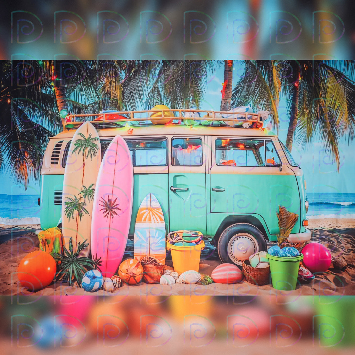 Beach Van Backdrop