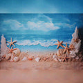 Blue Sea Shells Backdrop