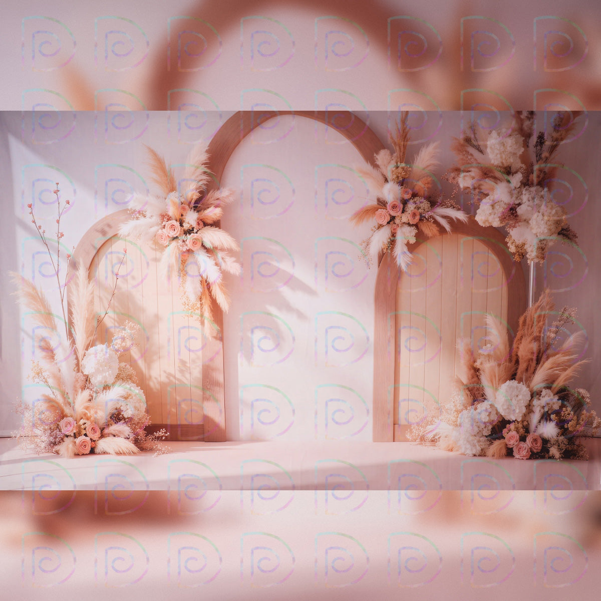Boho Pampas Arch Backdrop
