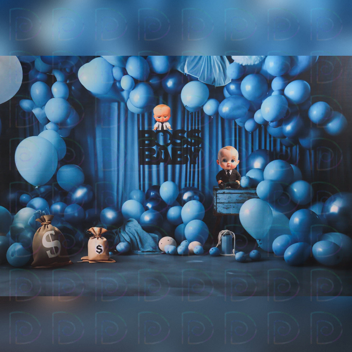 Boss Baby Balloons Backdrop