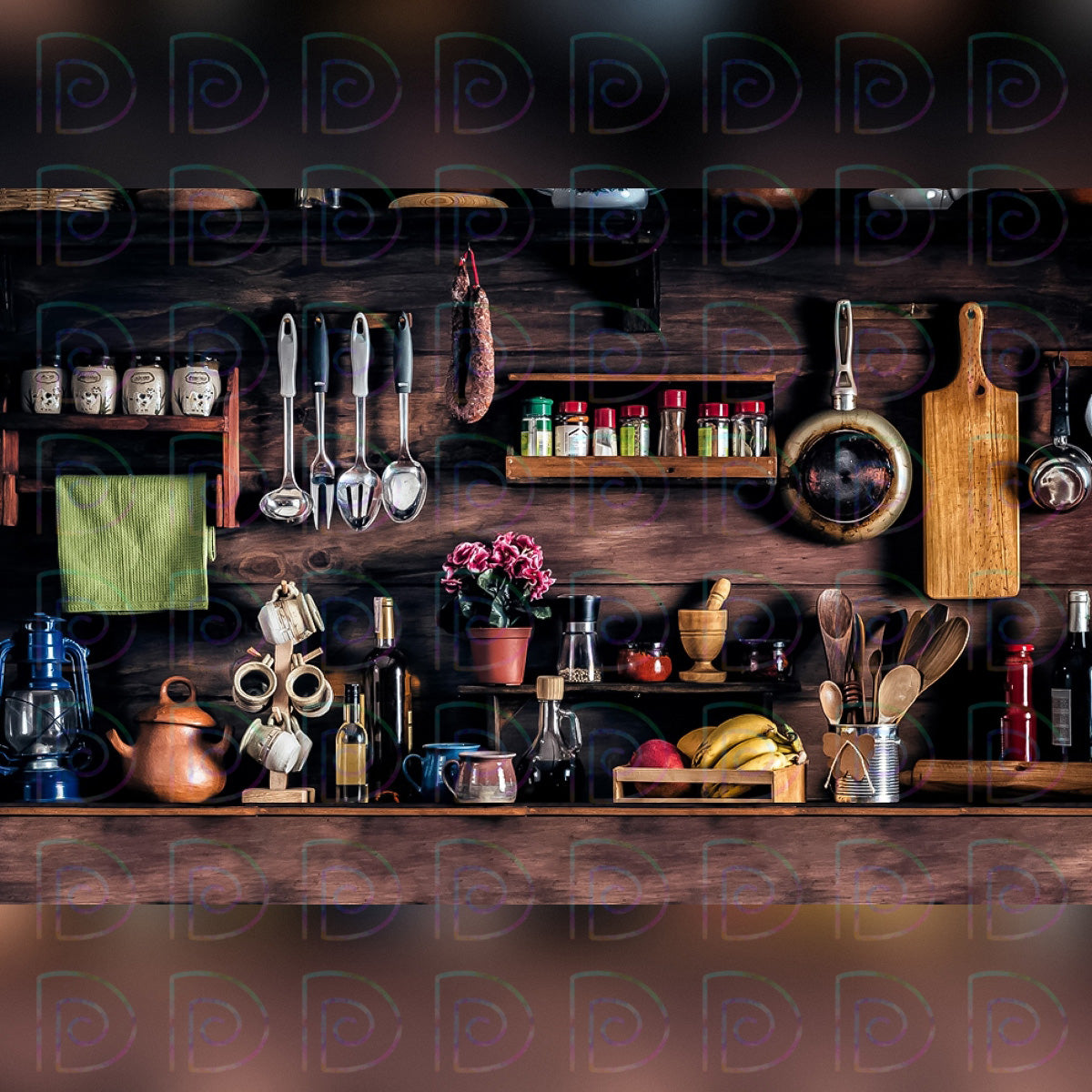 Brown Kitchen Backdrop