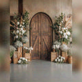 Brown Wooden Door Backdrop