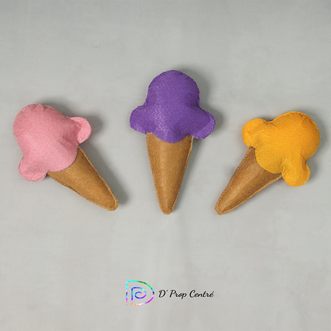 Felt Cone Icecream (Set of 3)