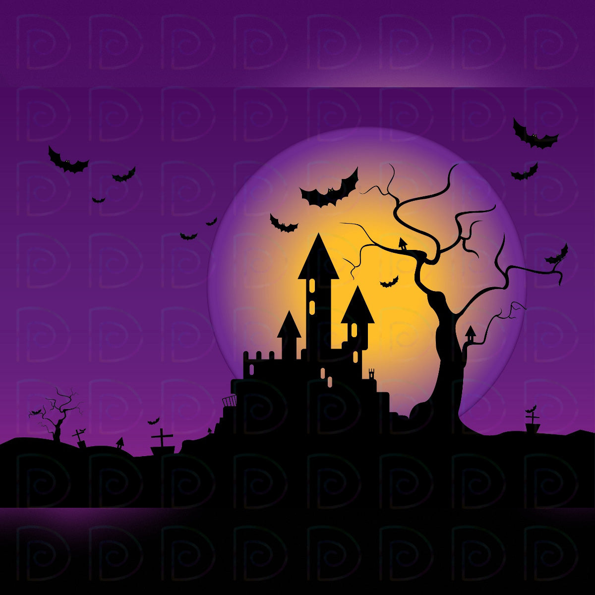 Halloween Castle Backdrop