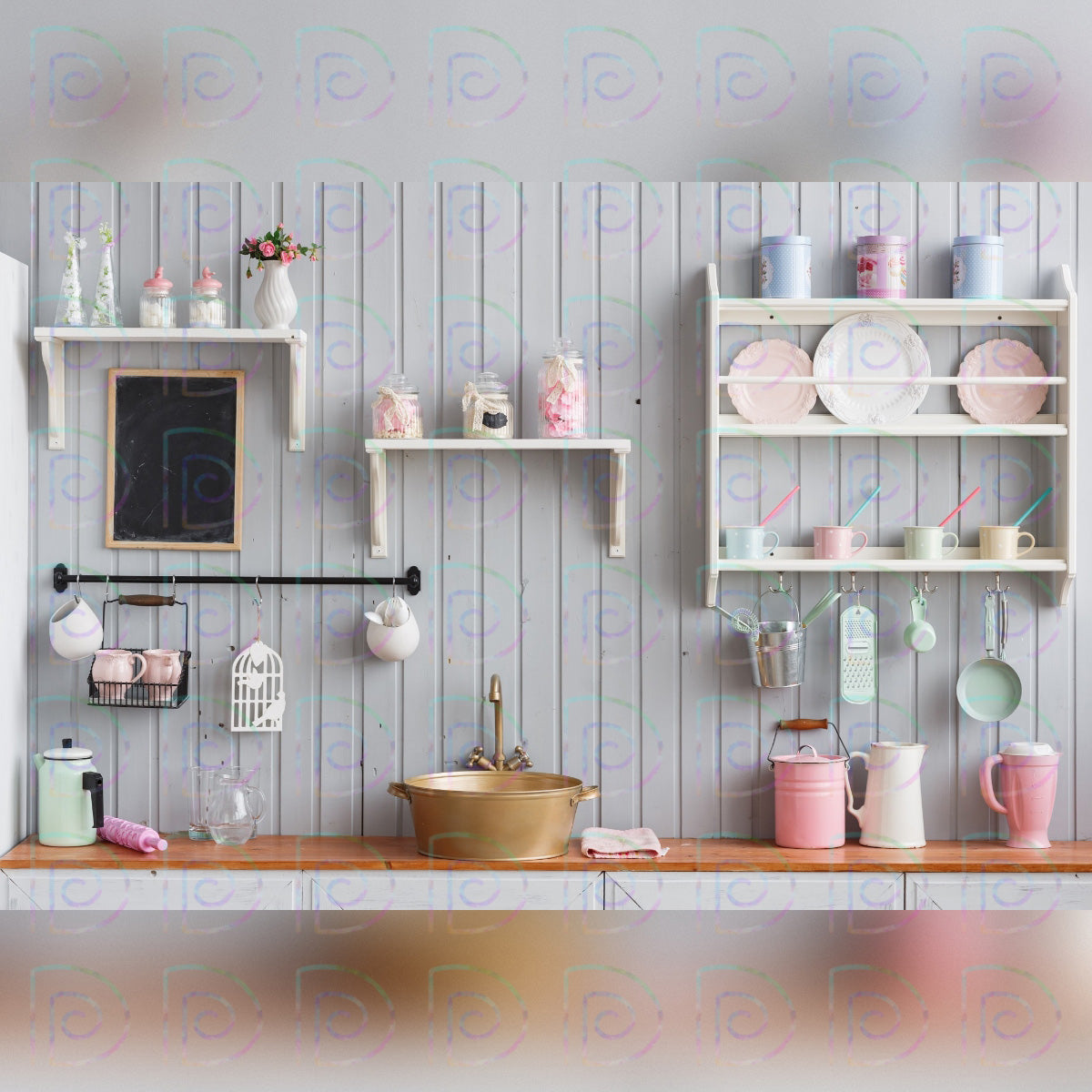 Kitchen Shelf Backdrop