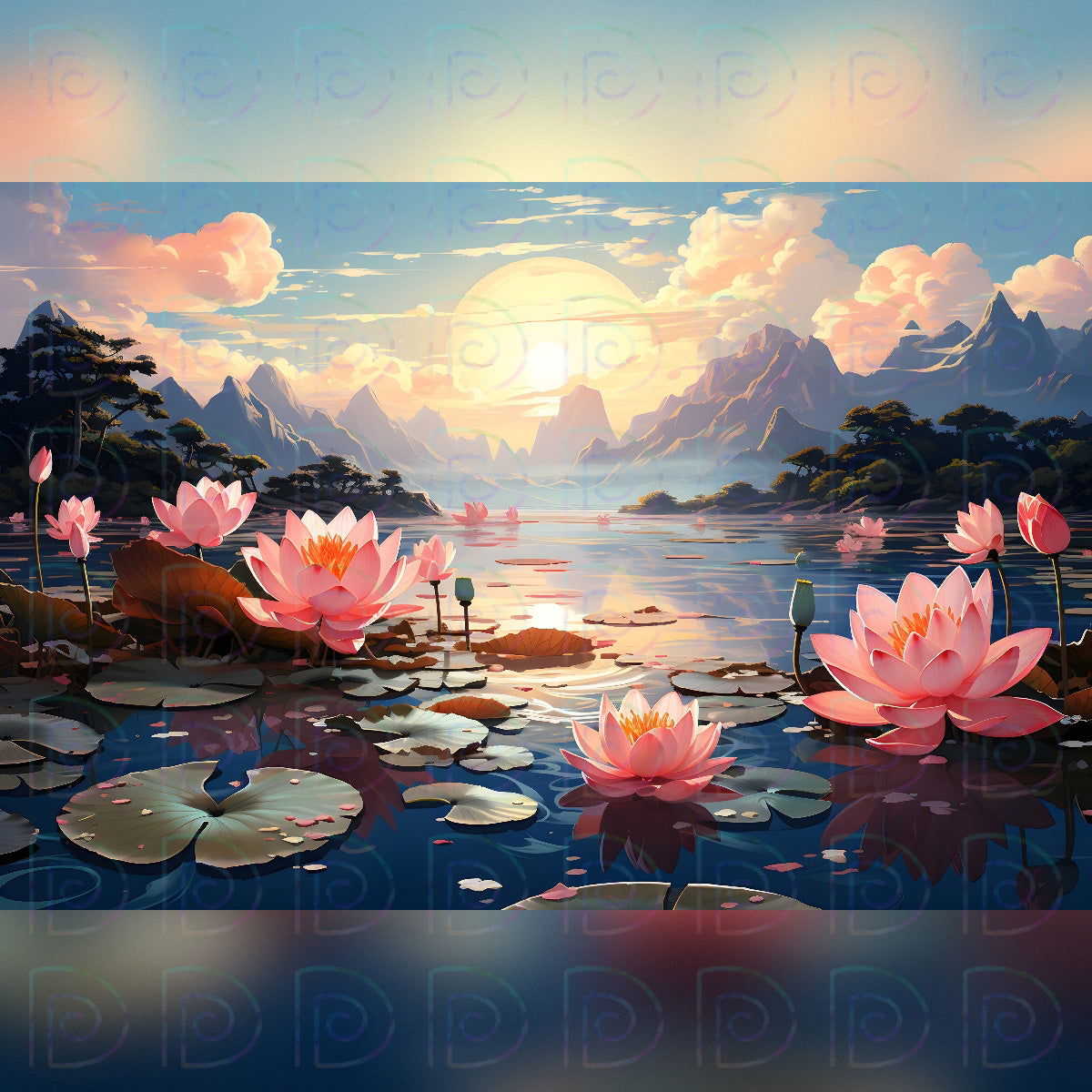 Lotus Pond Backdrop