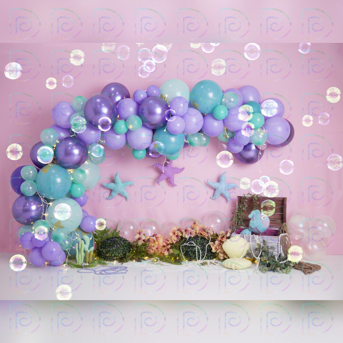 Mermaid Balloons Backdrop