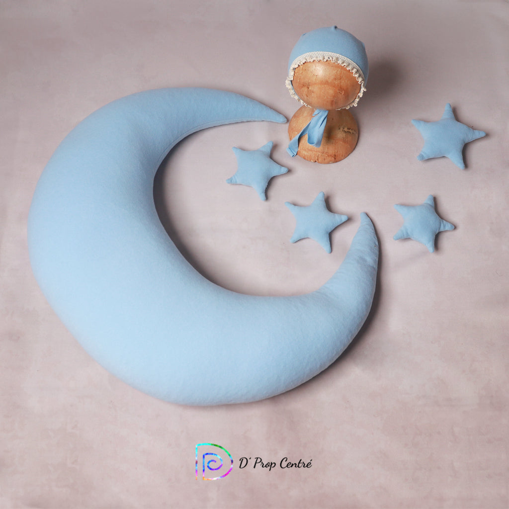 Moon Pillow with Stars