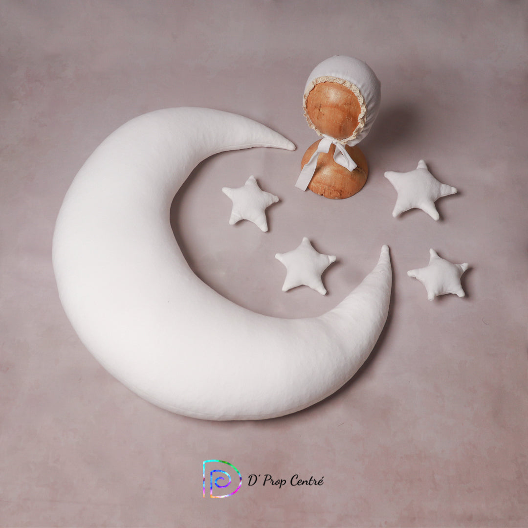 Moon Pillow with Stars