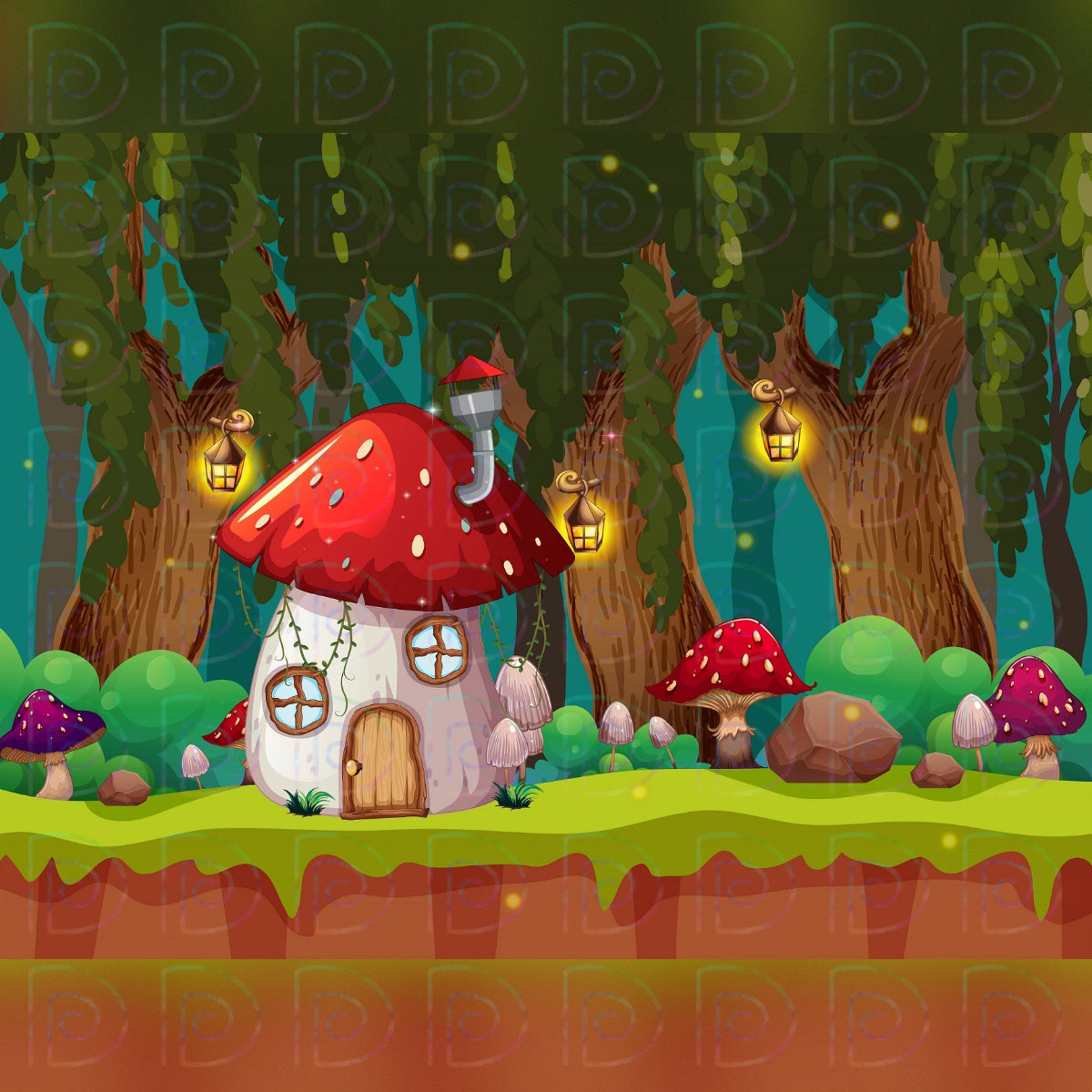Mushroom Land Backdrop