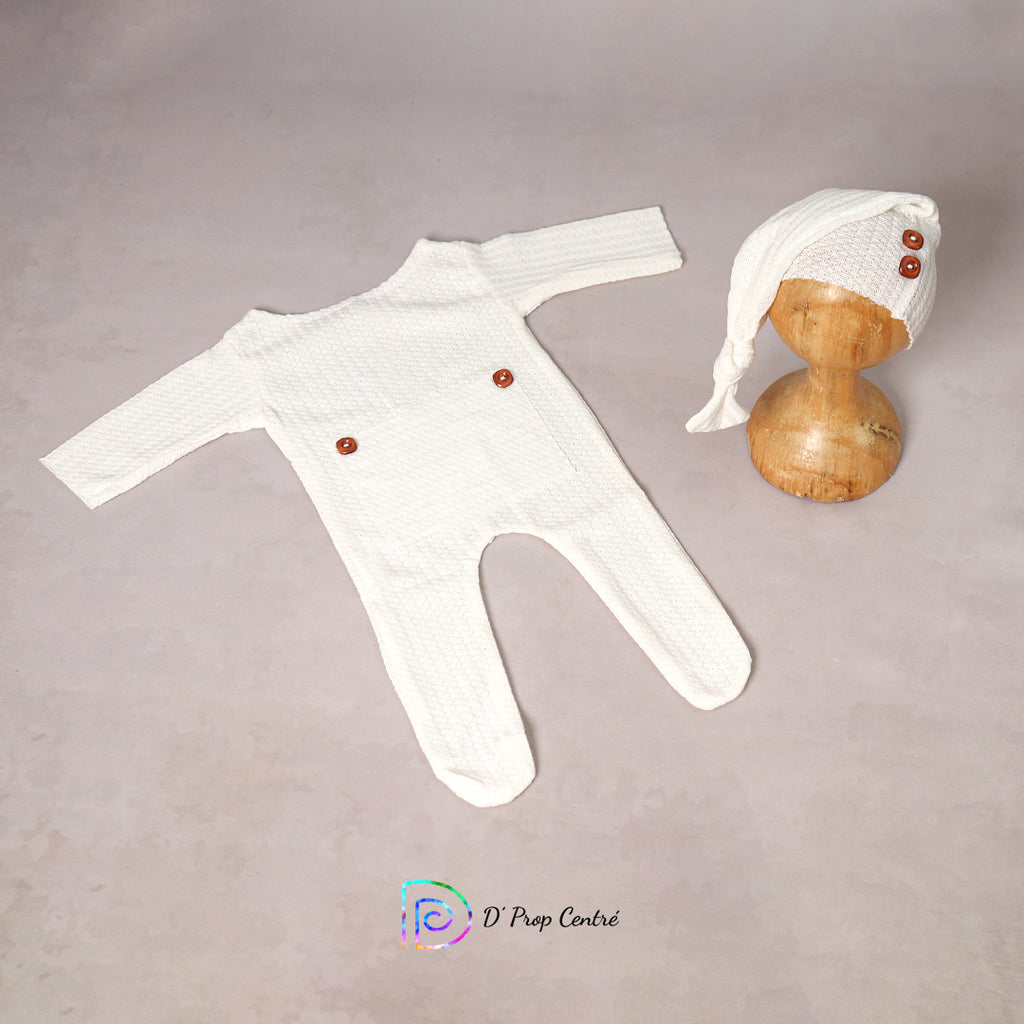 Waffle Romper with Cap