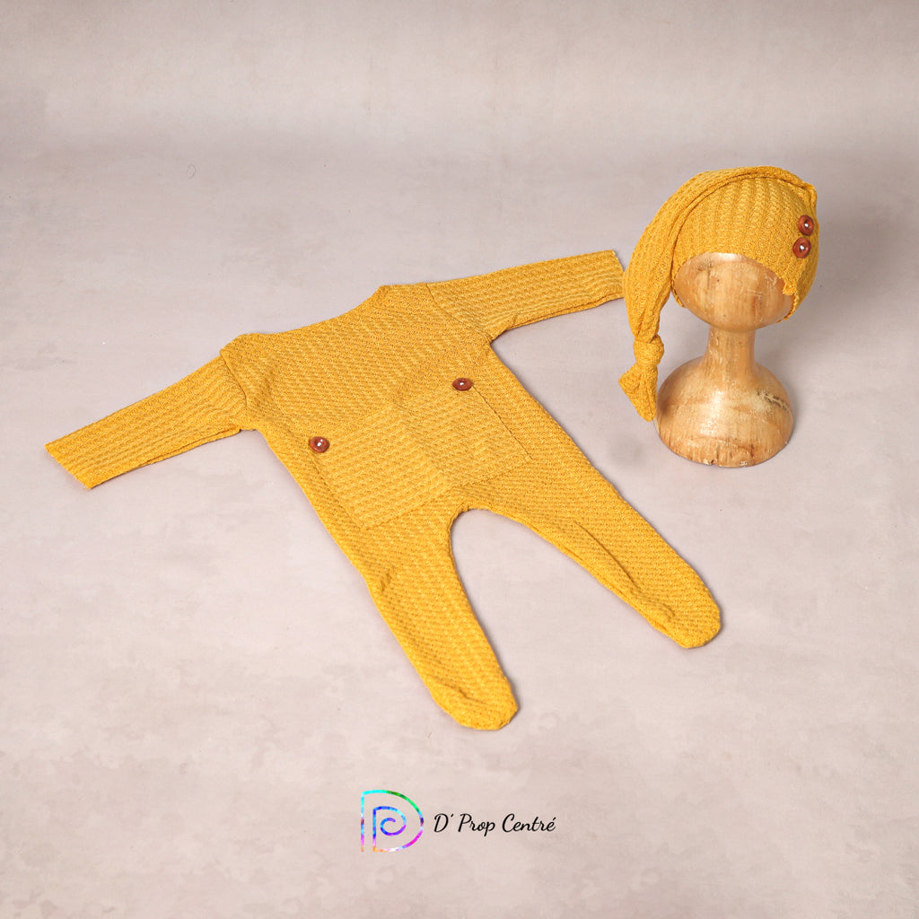 Waffle Romper with Cap
