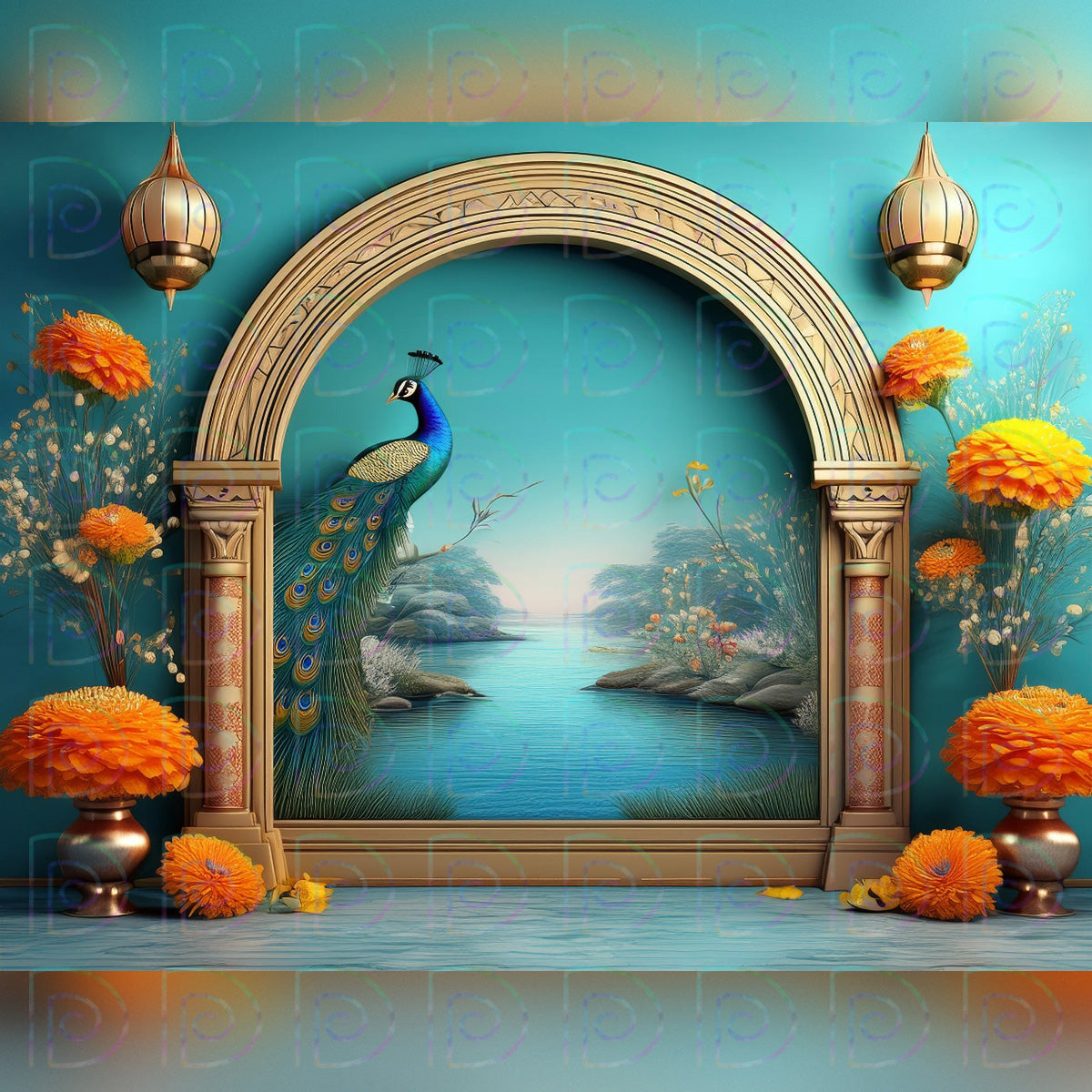 Peacock Arch Backdrop
