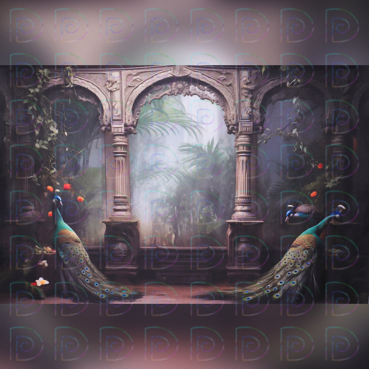 Peacock Green Arch Backdrop
