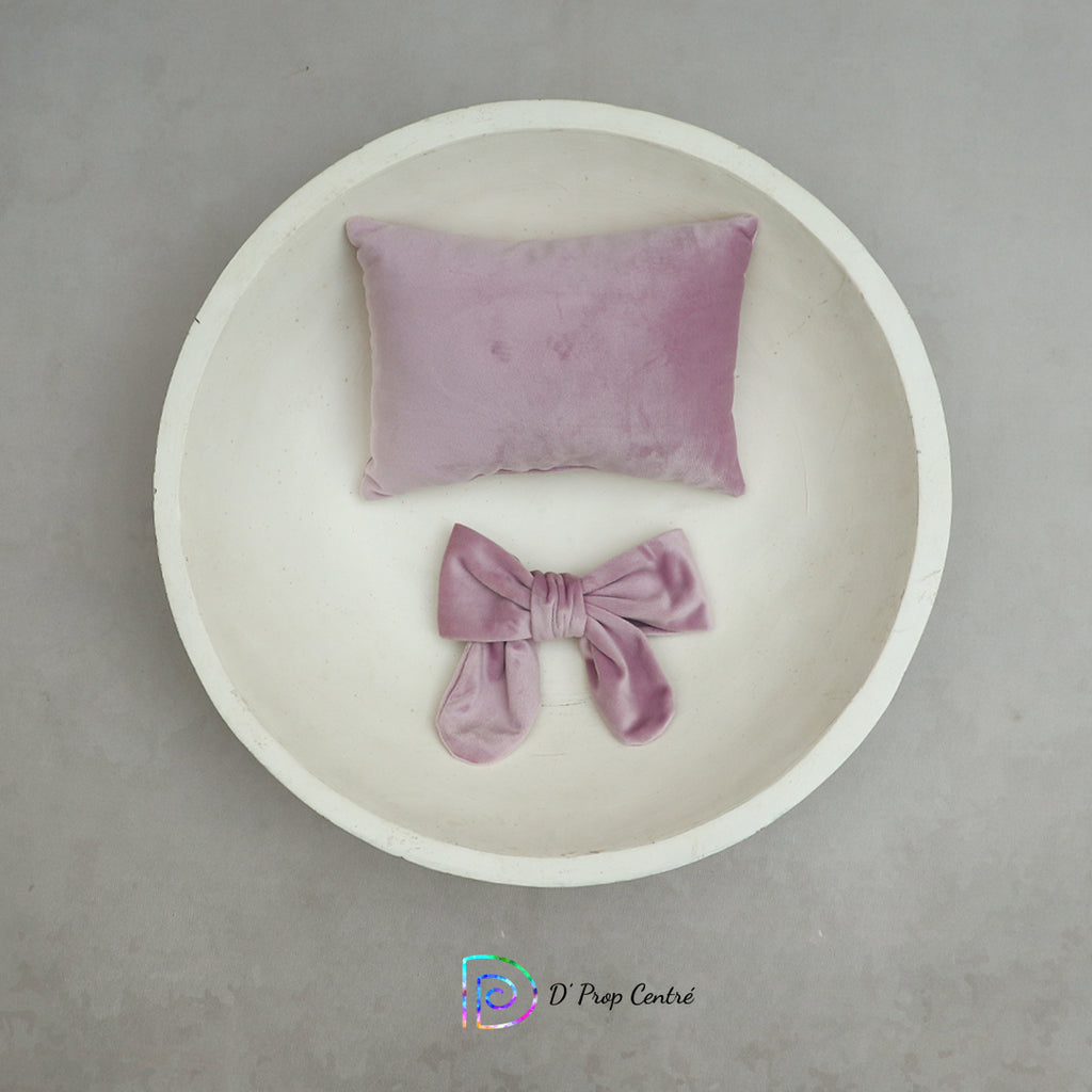 Velvet Pillow with Bow