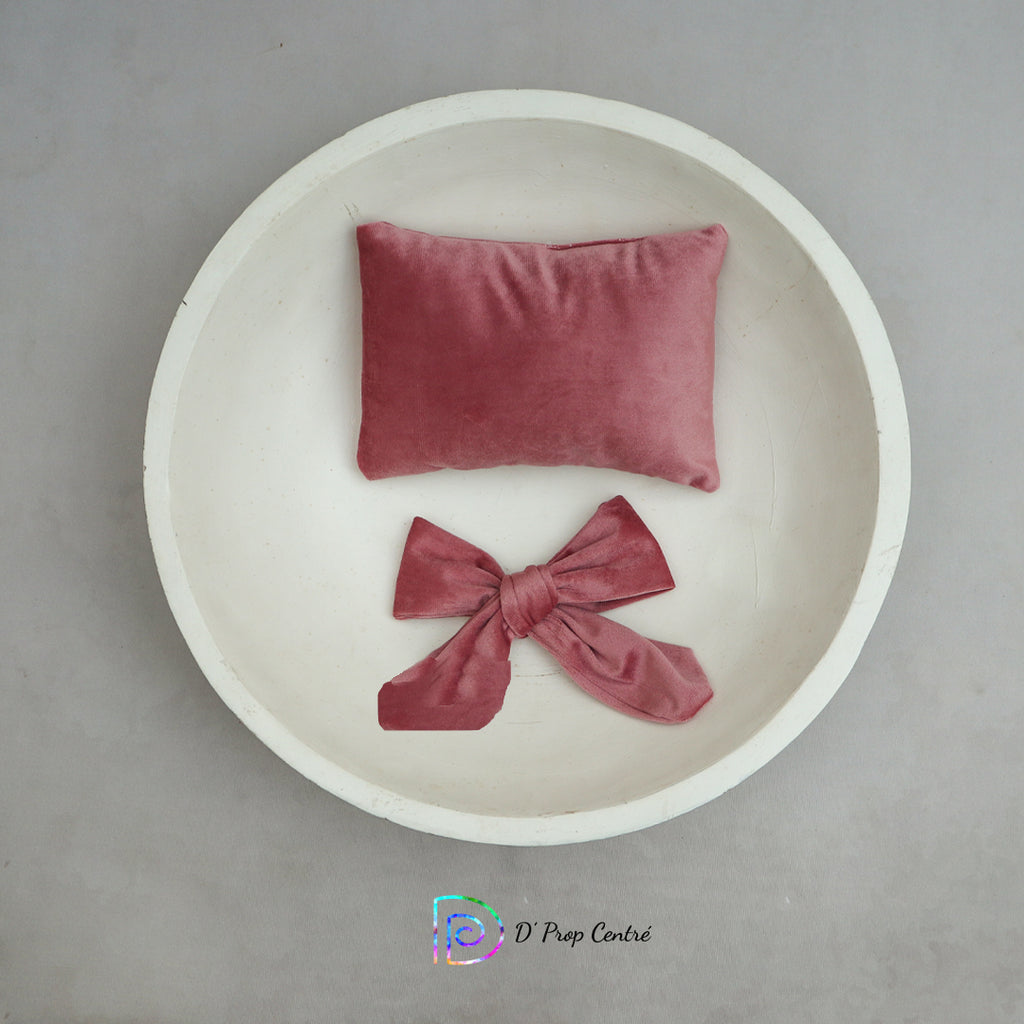 Velvet Pillow with Bow