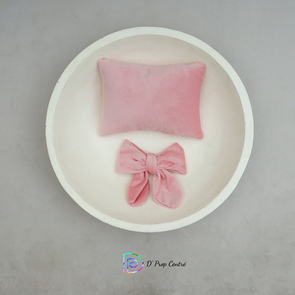 Velvet Pillow with Bow