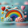 Rainbow Balloons Backdrop