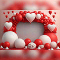 Red Heart Balloons Backdrop