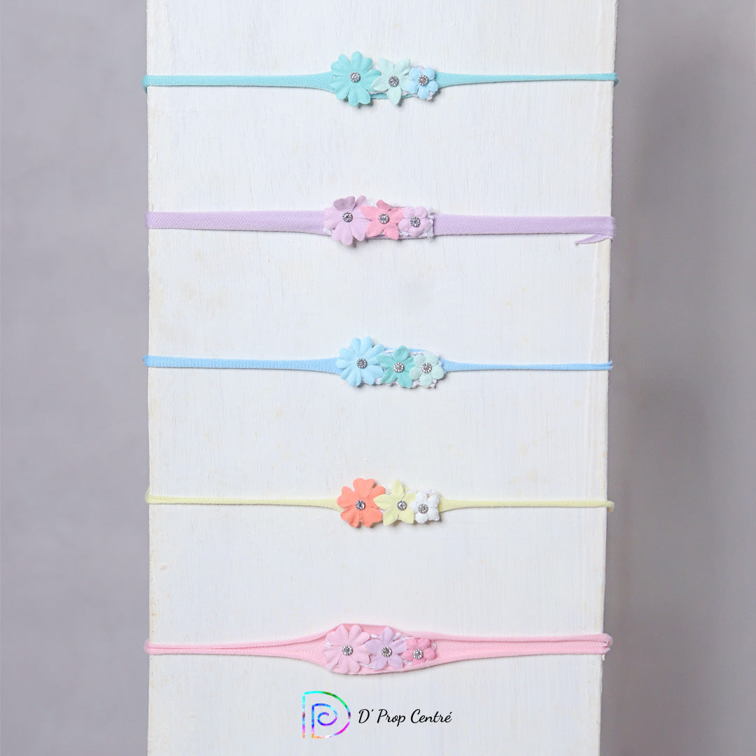 Mini Floral Headbands (Set of 5)