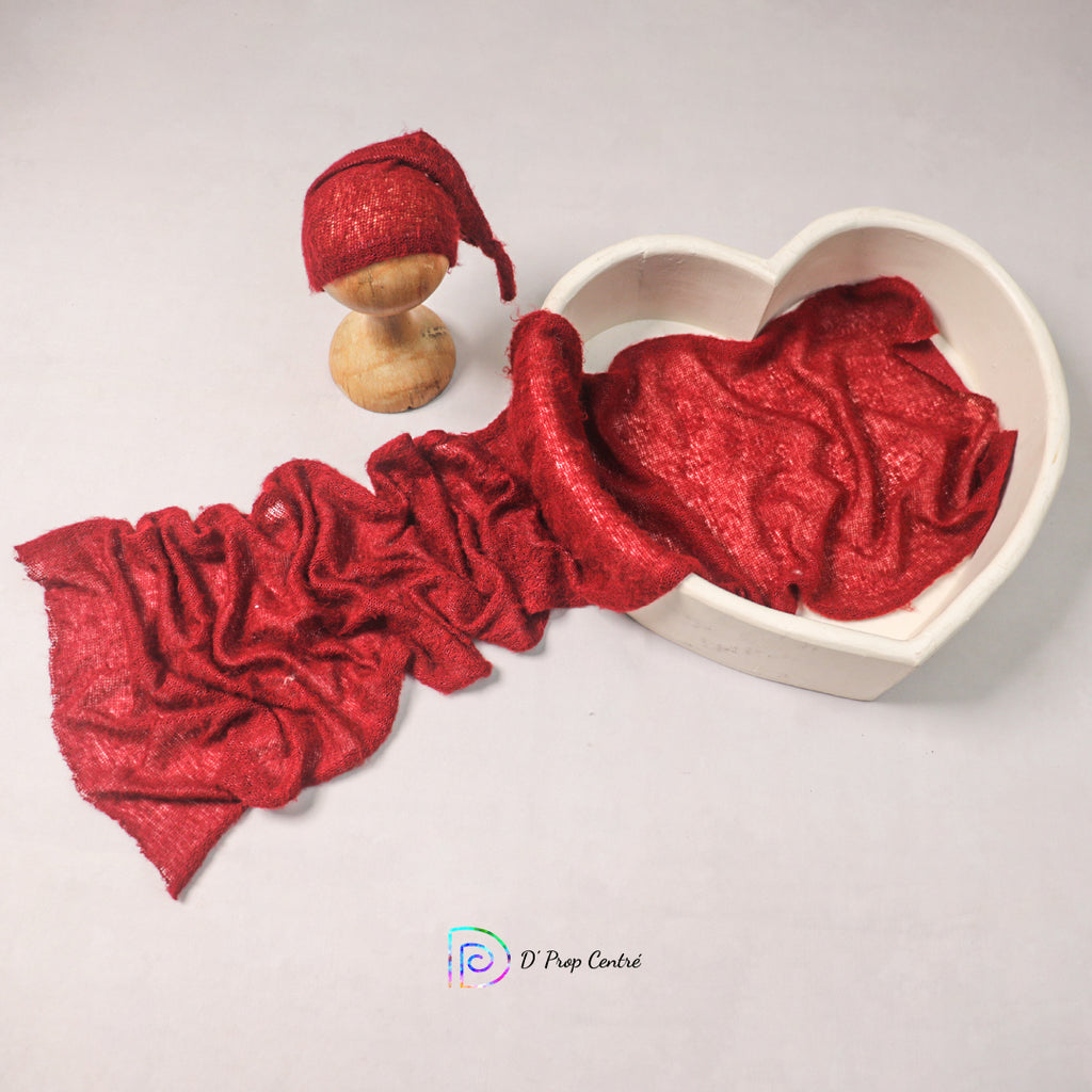Wool Knitted Wrap with Cap