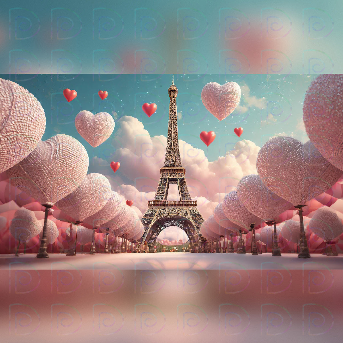 Valentine Eiffel Backdrop