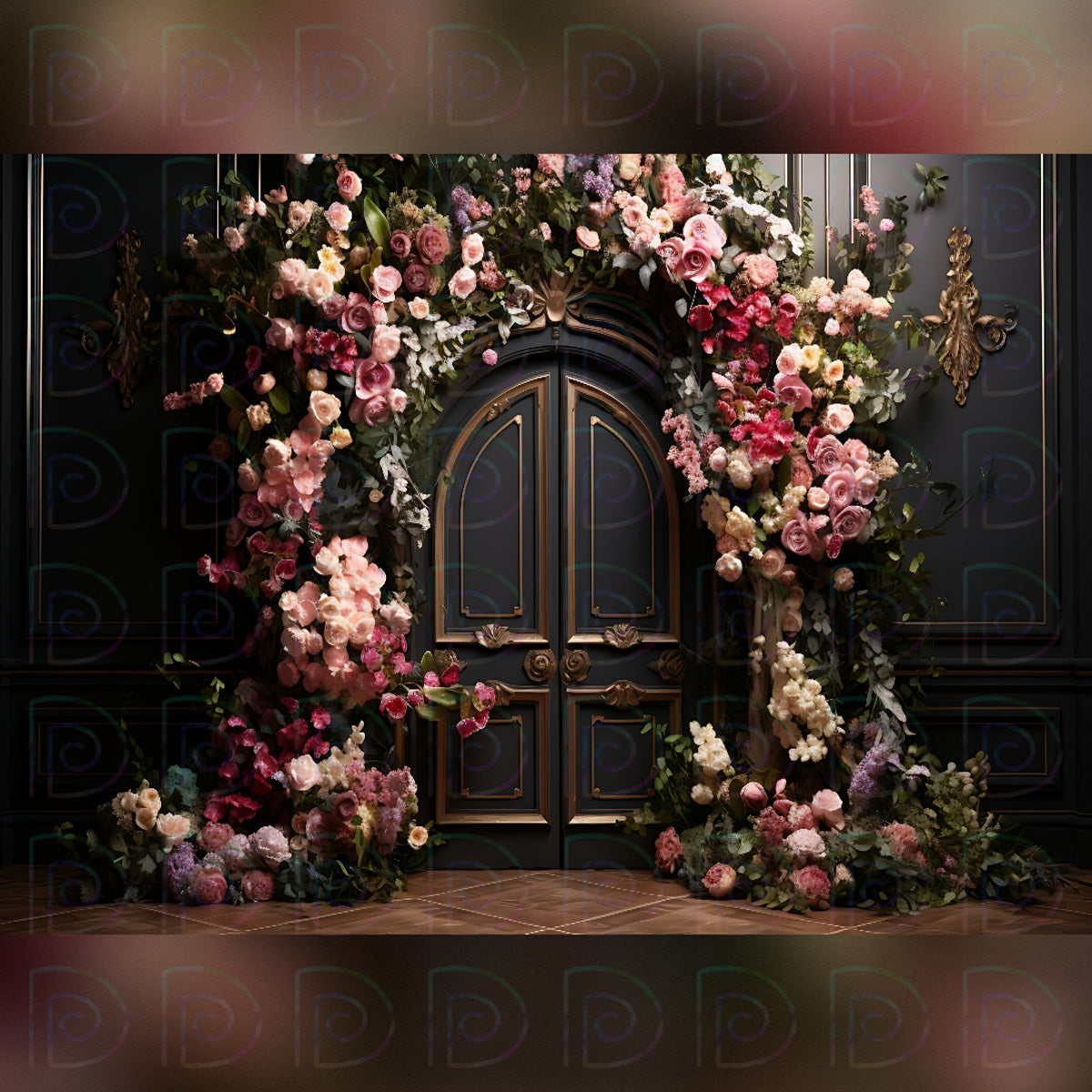 Vintage Floral Door Backdrop