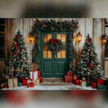 X-Mas Green Door Backdrop