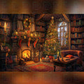 X-Mas Vintage Livingroom Backdrop