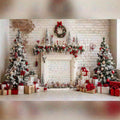 X-Mas White Brick Backdrop