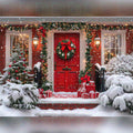 X-Mas Red Door Backdrop
