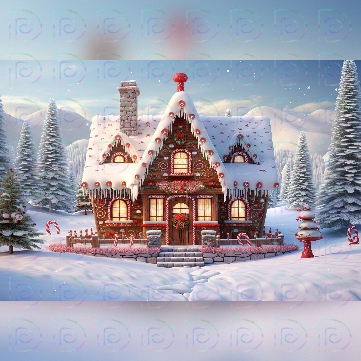 X-Mas Ginger House Backdrop