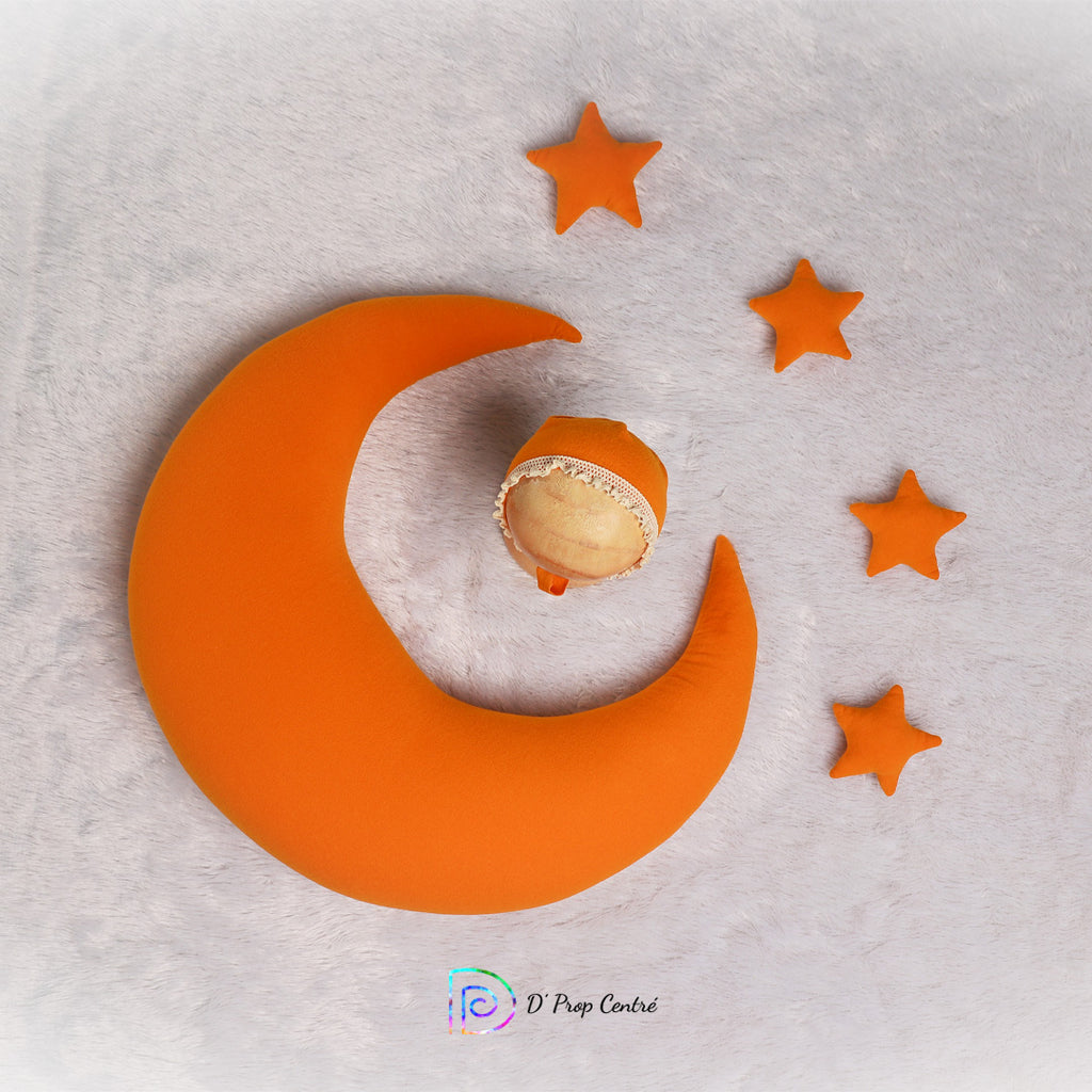 Moon Pillow with Stars