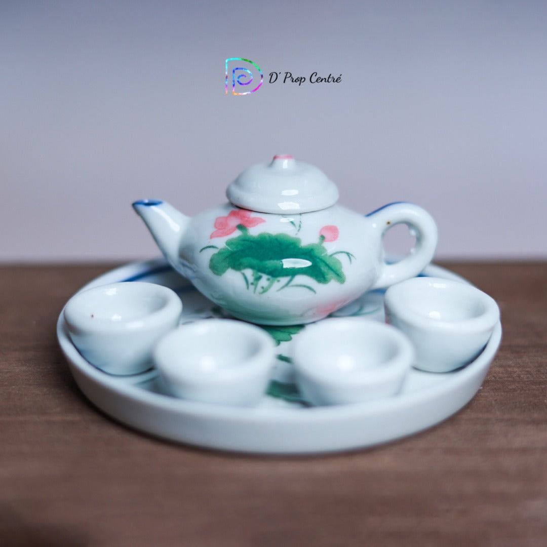 Mini Side Table with Cup & Saucer Set