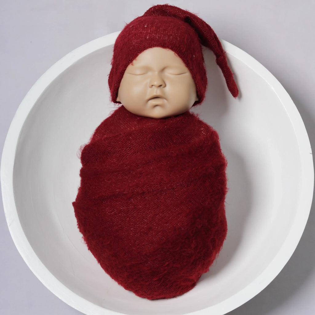 Wool Knitted Wrap with Cap