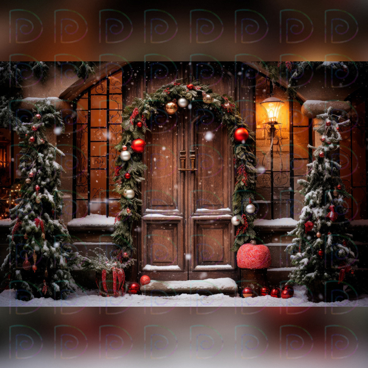 X-Mas Vintage Door Backdrop