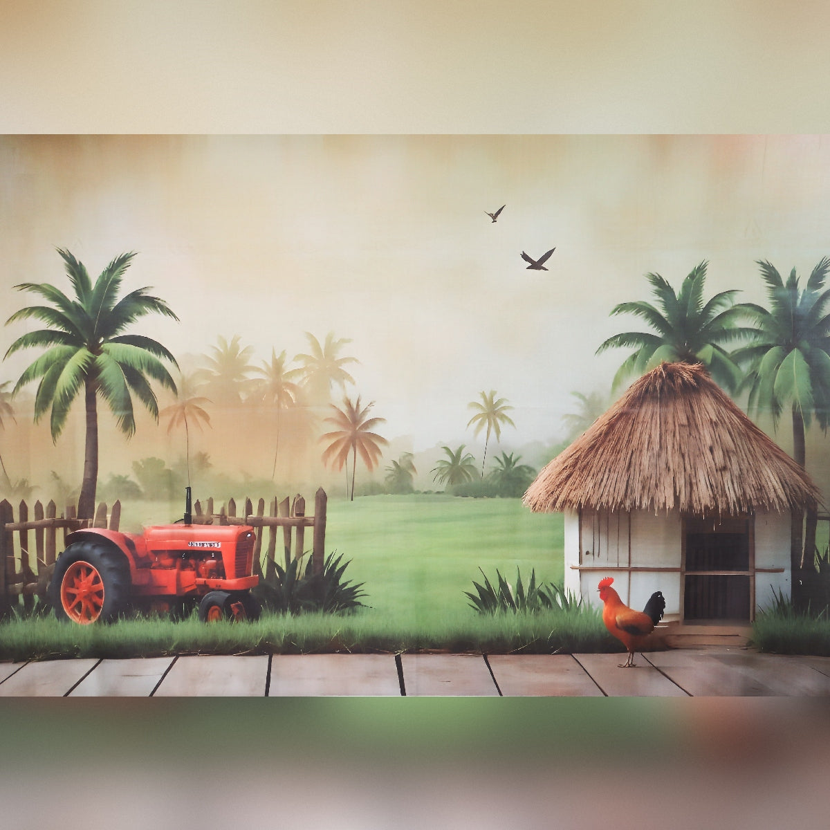 Village Tractor Backdrop